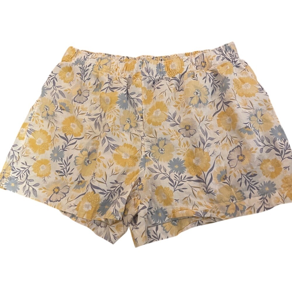 Tahari Sleepwear Womens Yellow‎ Floral Cotton Pajama Shorts Medium 0446